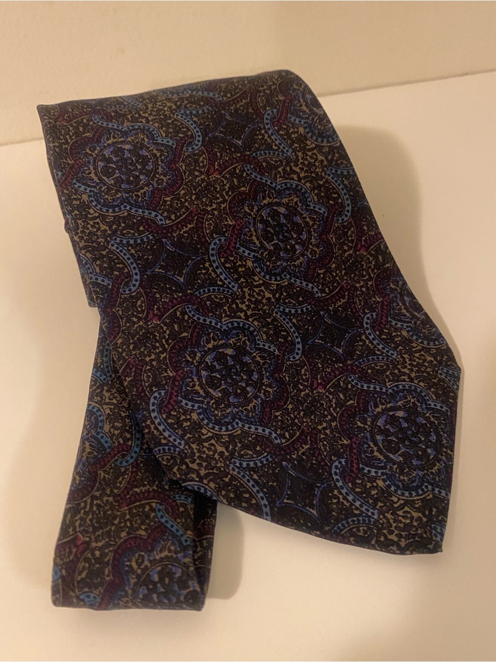 Givenchy Black Tie with Blue and Purple Paisley Motif